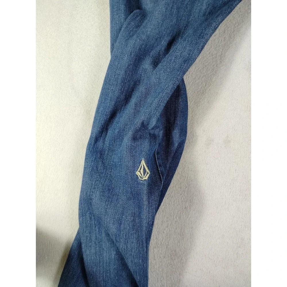 Volcom Vorta Jeans Mens 32 Blue Slim Fit Straight Denim Skater Grunge Skatelife